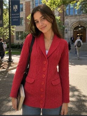 Anthropologie Sparrow Long Lambswool Angora Cardigan Sweater Boho Y2K 90s Sz M